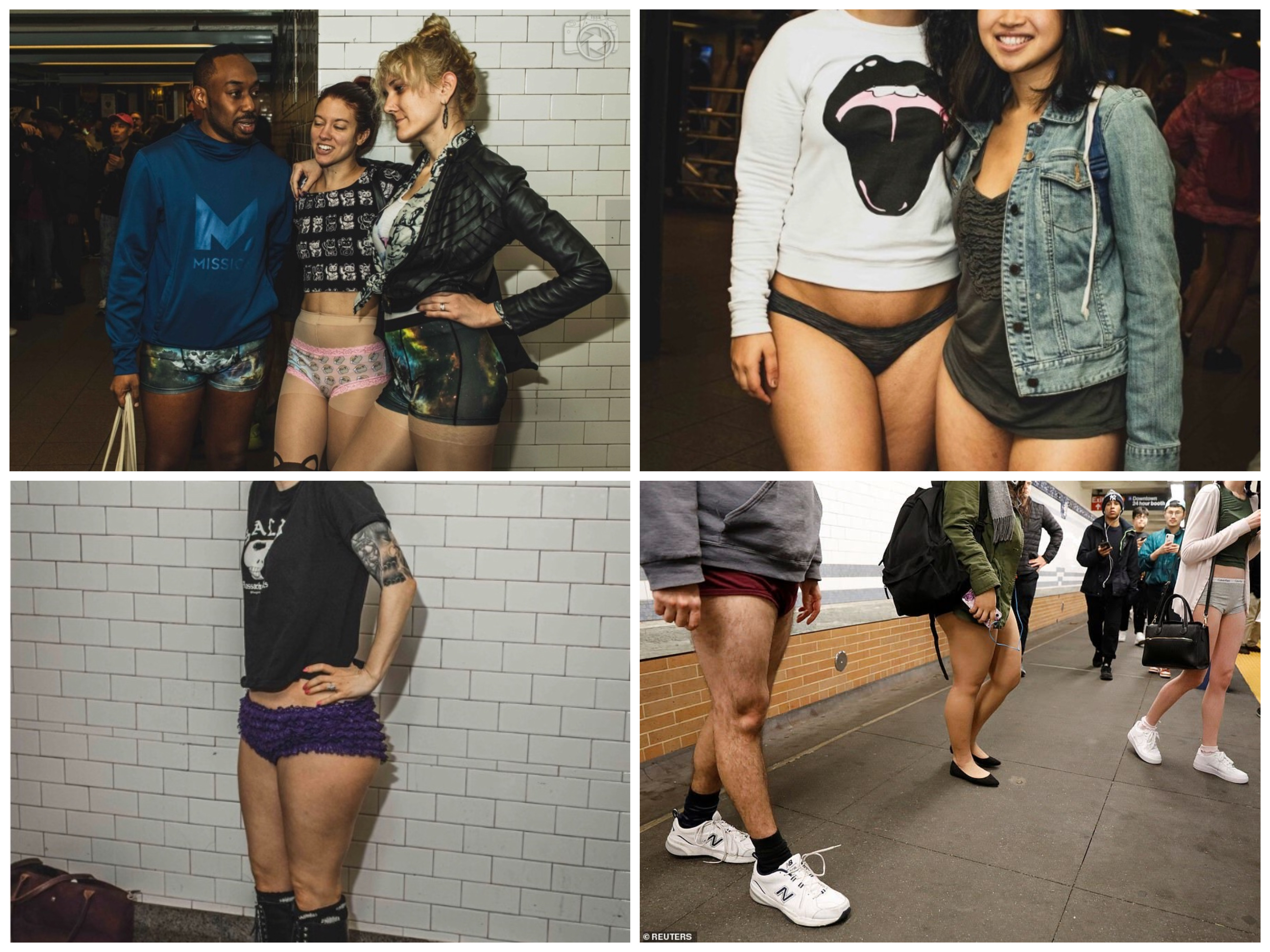 بالفيديو والصور.. سكان نيويورك يتفاعلون مع اليوم العالمي لخلع السروال