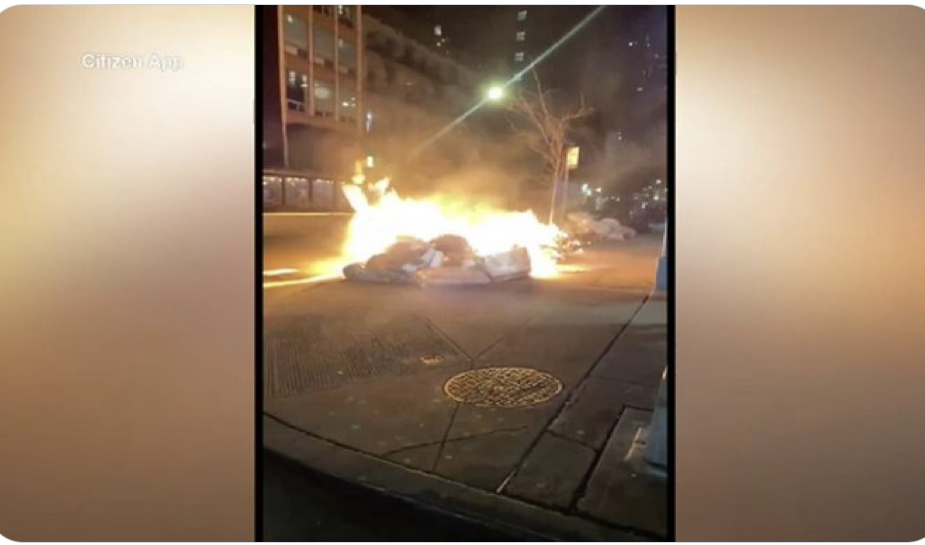 بالفيديو.. شاب يُحرق سيارتي شرطة في نيويورك بعد دعوة ترامب أنصاره للاحتجاج