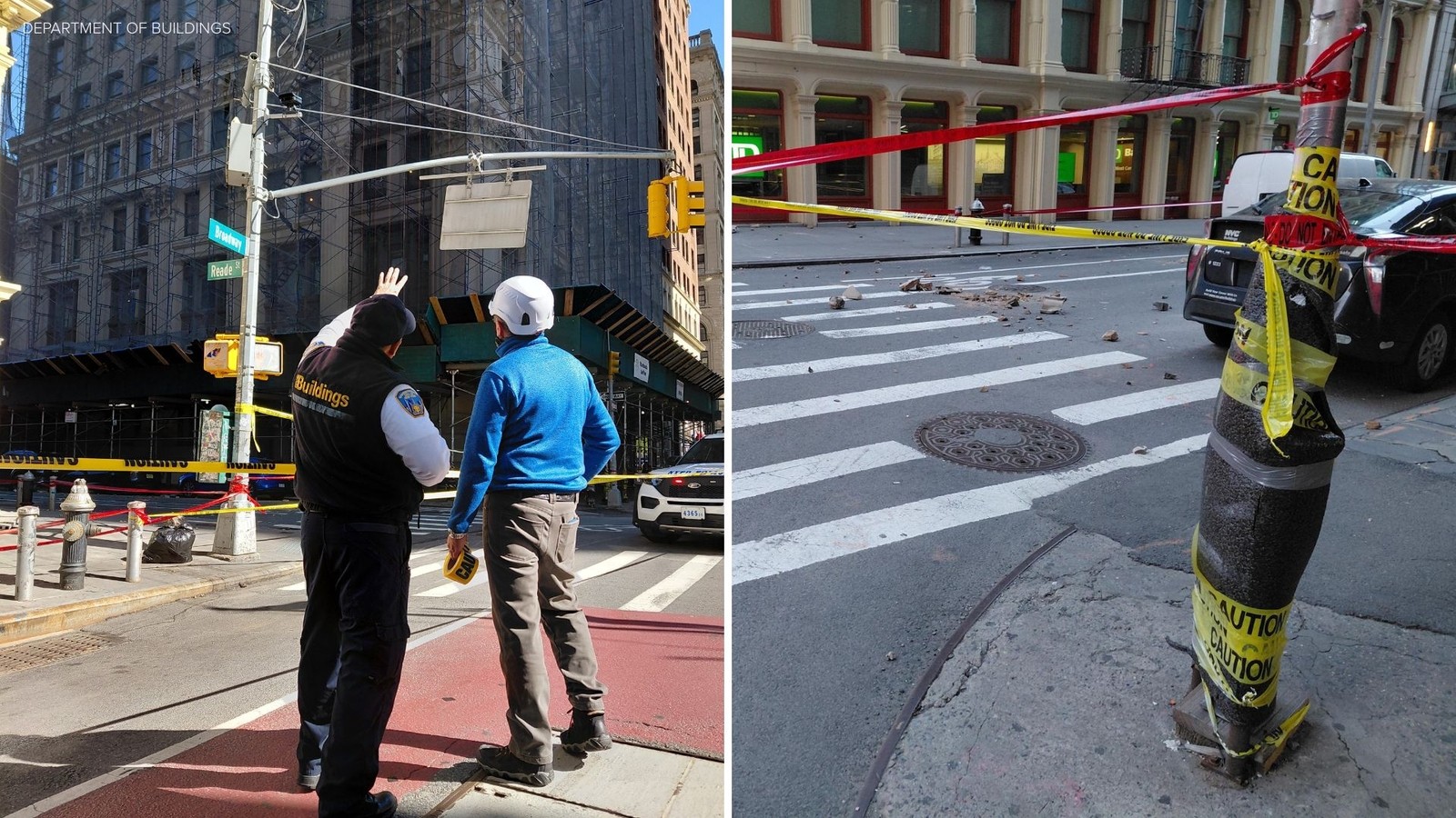 تحقيقات في سقوط جزء من واجهة مبنى بمانهاتن السفلى وإصابة سائق أوبر