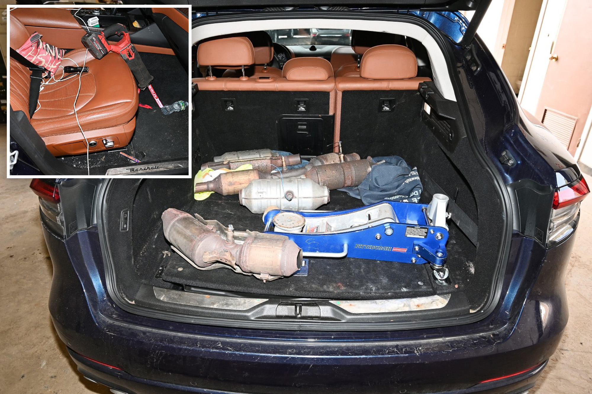 لصوص يقودون سيارة مازيراتي يسرقون محولات حفازة في لونج آيلاند ومطاردة عالية السرعة بينهم وبين الشرطة