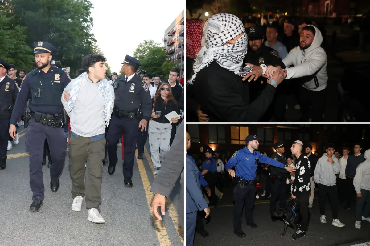 اعتقالات بعد اشتباكات بين متظاهرين مؤيدين ومعارضين لإسرائيل قرب كنيس في بروكلين