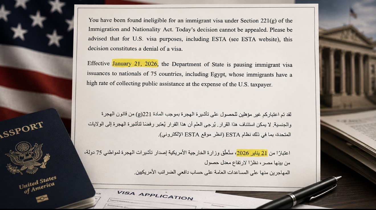 القصة الكاملة لورقة الرفض التي يتسلمها طالبو لمّ الشمل حاليًا في السفارة الأمريكية بالقاهرة