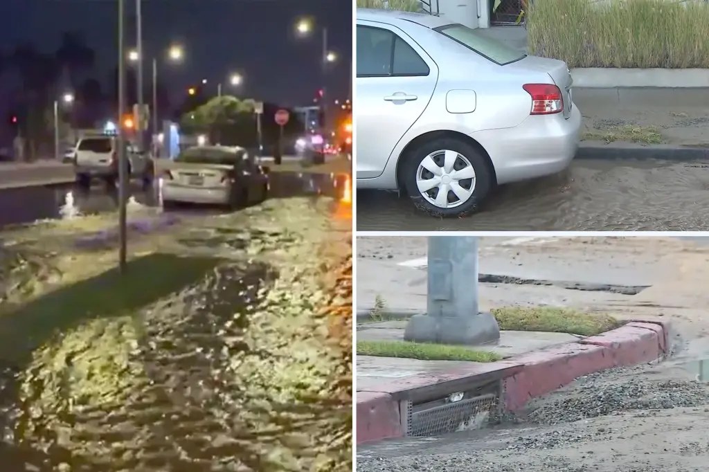 انفجار جديد في أنبوب مياه يغمر شوارع بيفرلي غروف في لوس أنجلوس