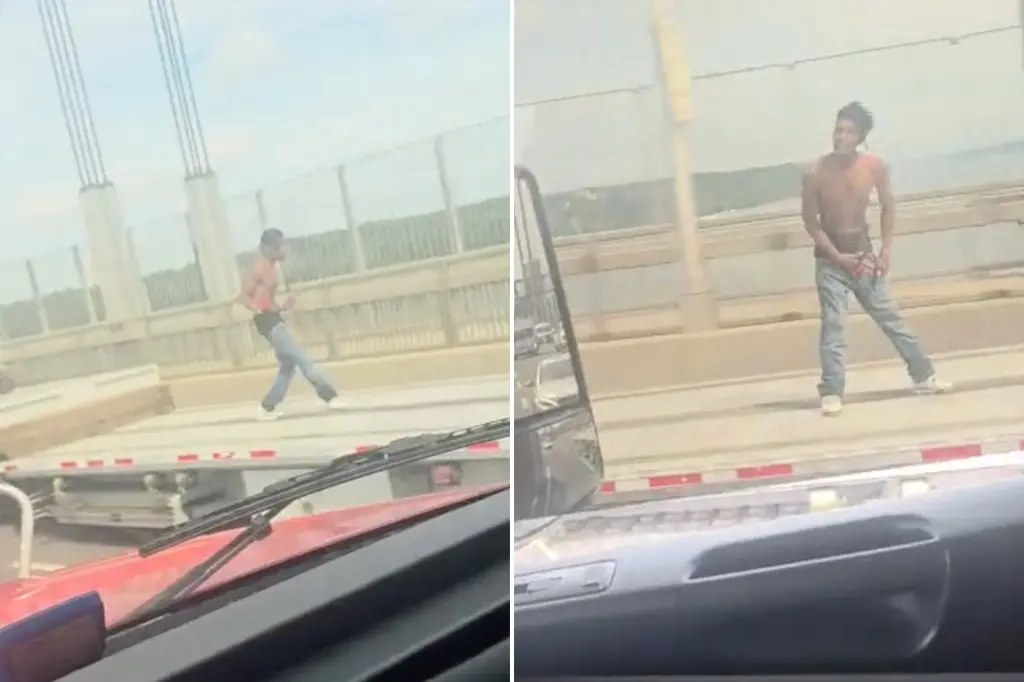 اعتقال رجل رقص فوق شاحنة متحركة على جسر جورج واشنطن