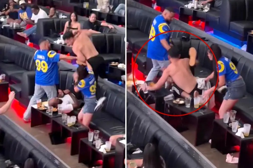 شجار بين مشجعي رامز وفورتي ناينرز في متابعة جماعية بلوس أنجليس