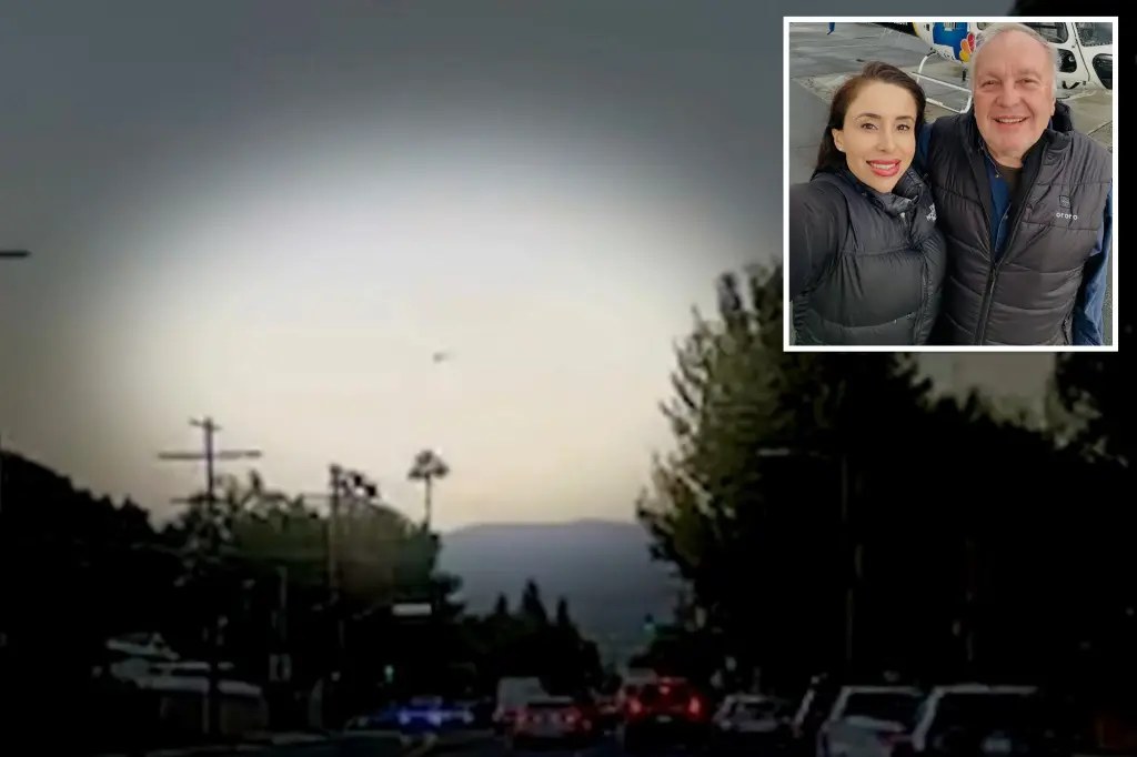 مقطع كاميرا سيارة يوثق سقوط مروحية NBC قرب حادث حافلة مميت