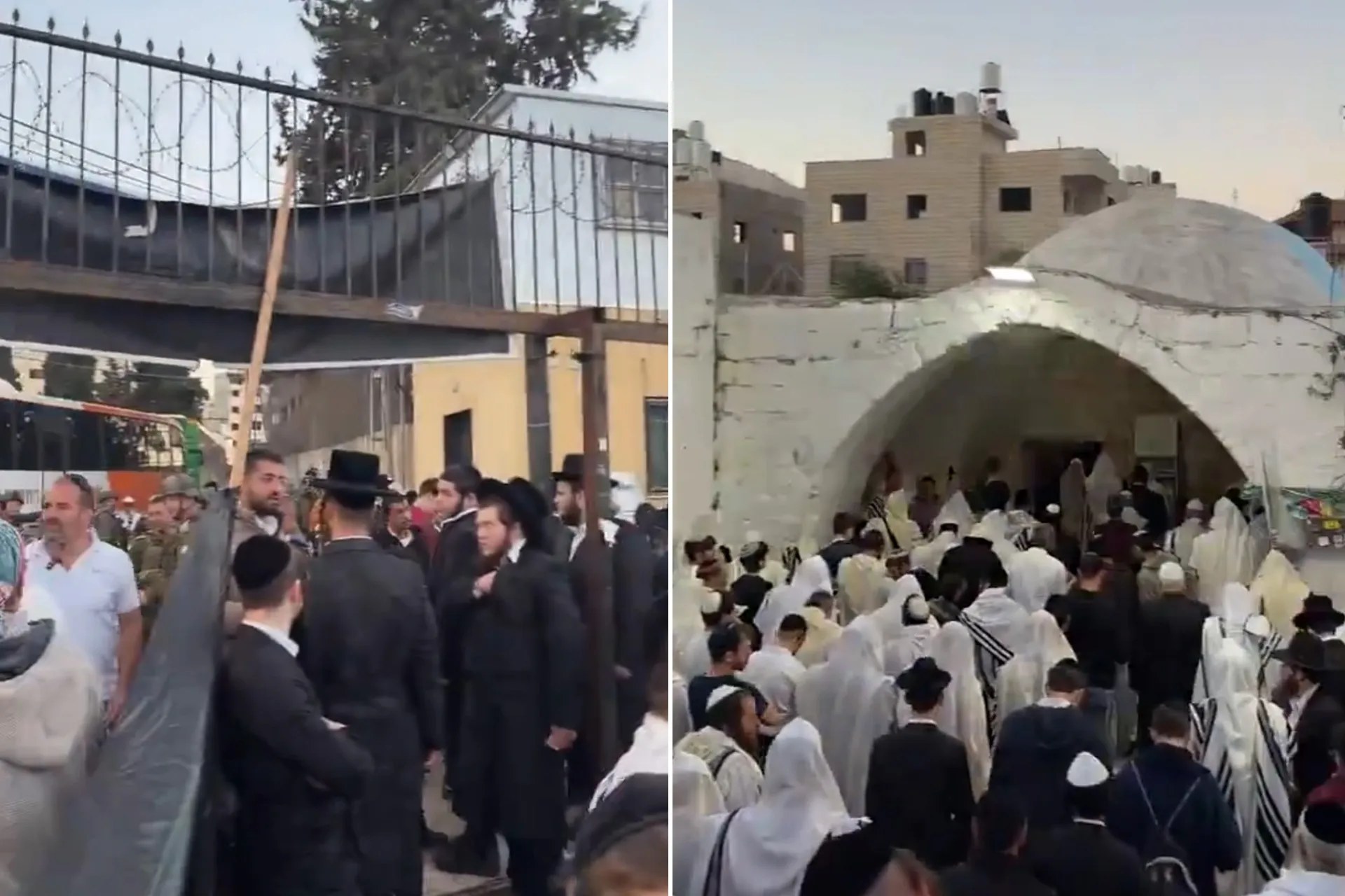 مئات المستوطنين الإسرائيليين يقتحمون مقام يوسف في فلسطين بحماية الجيش