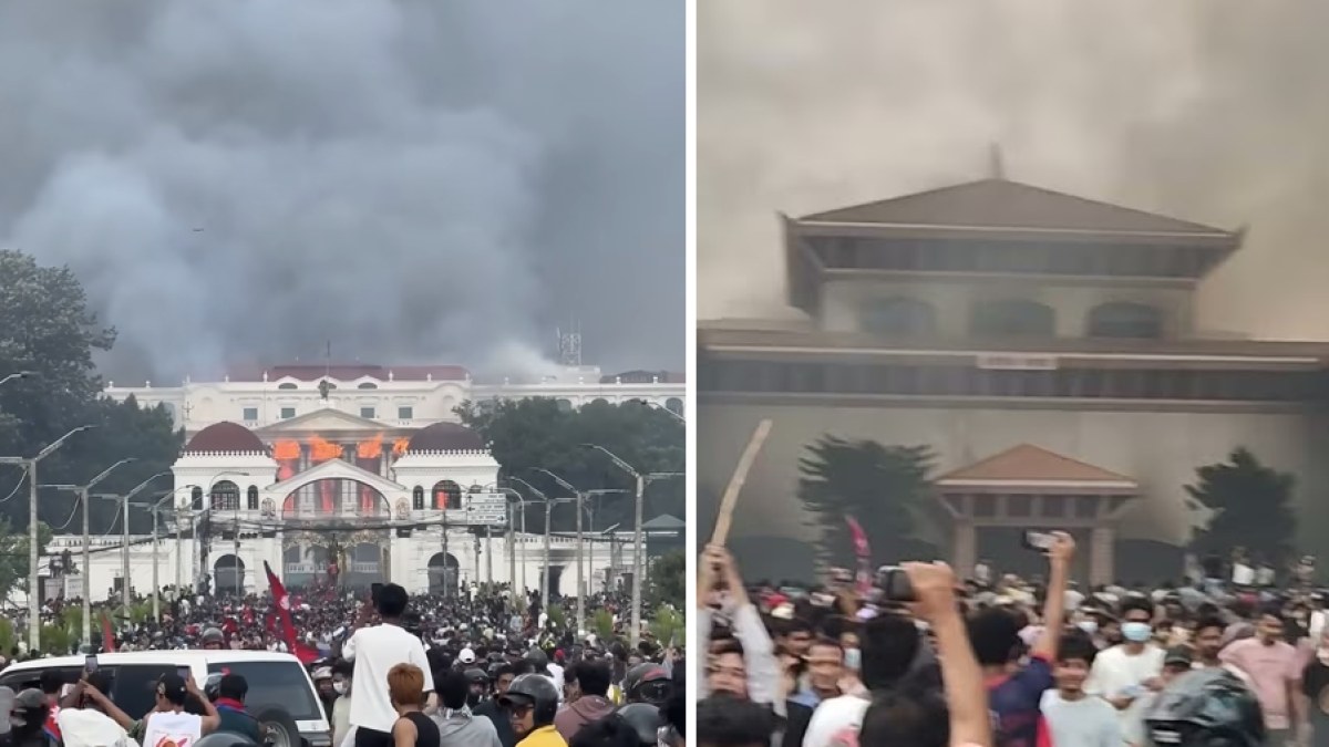 فيديو زُعم أنه يُظهر حصار مقر حاكم خيبر بختونخوا في باكستان صُوّر في نيبال